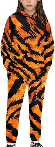FUSURIRE Kids 2 قطعة ملابس طويلة الأكمام سويت شيرت و Sweatpant مجموعة نشطة كنزة قطيفة بنطال رياضي لعمر 4-16 سنة in Saudi Arabia