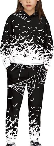 FUSURIRE Kids 2 قطعة ملابس طويلة الأكمام سويت شيرت و Sweatpant مجموعة نشطة كنزة قطيفة بنطال رياضي لعمر 4-16 سنة in Saudi Arabia