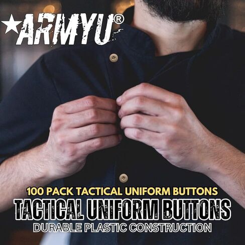ARMYU Tactical Uniform Buttons for BDUs, ACUs, Military Clothing, Army Fatigues Jackets, Pants, Shirts (100 Pack) in Saudi Arabia