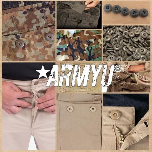 ARMYU Tactical Uniform Buttons for BDUs, ACUs, Military Clothing, Army Fatigues Jackets, Pants, Shirts (100 Pack) in Saudi Arabia