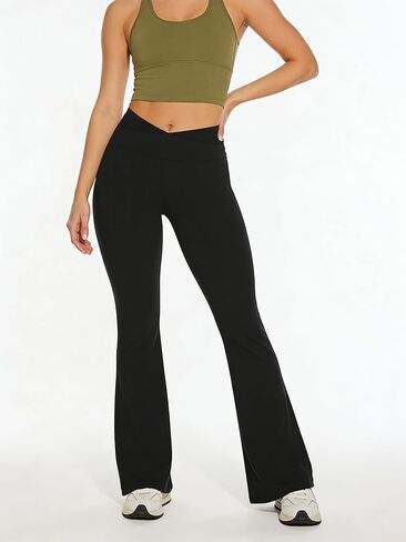 Women's High Waisted Yoga Pants with Pockets - Bootcut Wide Leg Workout Pants in Saudi Arabia