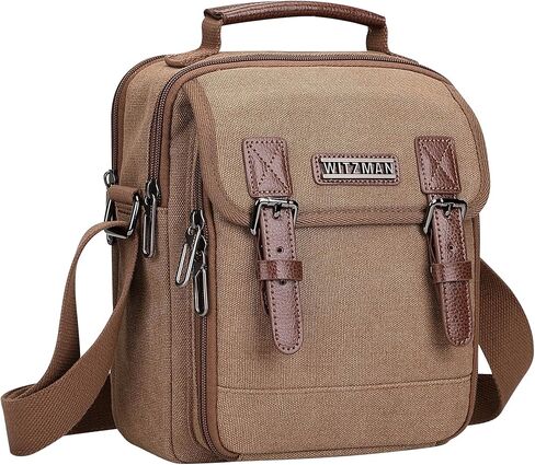 WITZMAN Small Crossbody Bag for Men Canvas Vintage Messenger Bag Man Purse Satchel Shoulder Bags for Work Travel in Saudi Arabia