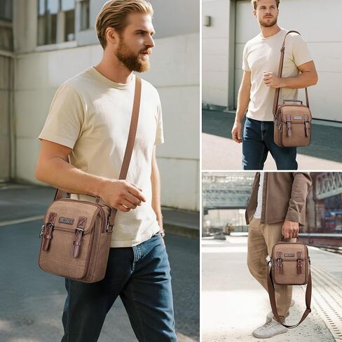 WITZMAN Small Crossbody Bag for Men Canvas Vintage Messenger Bag Man Purse Satchel Shoulder Bags for Work Travel in Saudi Arabia