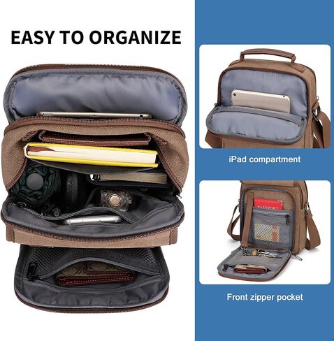 WITZMAN Small Crossbody Bag for Men Canvas Vintage Messenger Bag Man Purse Satchel Shoulder Bags for Work Travel in Saudi Arabia