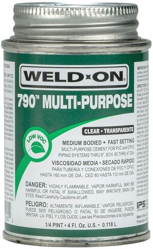 Weld-On 10090 705 Industrial Grade PVC Medium-Bodied High Strength Solvent Cement - Fast-Setting and Low-VOC, Gray, 1 Quart (32 fl oz) in Kuwait
