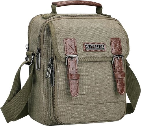WITZMAN Small Crossbody Bag for Men Canvas Vintage Messenger Bag Man Purse Satchel Shoulder Bags for Work Travel in Saudi Arabia