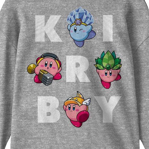 سويت شيرت Kirby Different Abilities Crazy Letters Youth ذو لون رمادي منقط برقبة دائرية - مقاس كبير in Kuwait