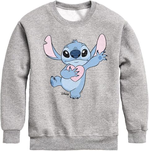 Disney - Lilo & Stitch - Stitch Hearts You - Toddler & Youth Crewneck Fleece Sweatshirt in Kuwait