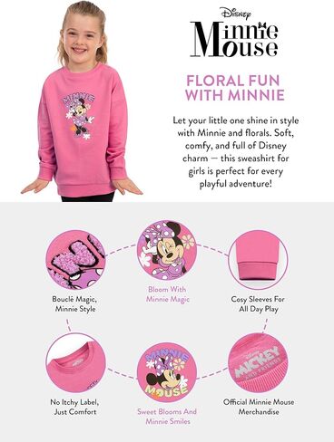 Disney Sweatshirt, Minnie Mouse Sweater, Cotton Sweatshirt For Girls, Kids Jumper With Back Print, Girls' Sweaters in Kuwait