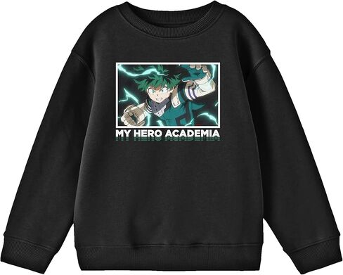 سترة Bioworld My Hero Academia Deku Character Youth باللون الأسود برقبة دائرية in Kuwait