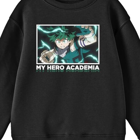 سترة Bioworld My Hero Academia Deku Character Youth باللون الأسود برقبة دائرية in Saudi Arabia