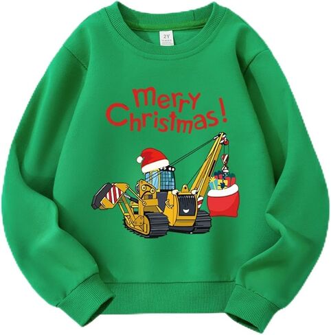 Kids Christmas Sweatshirt Boys Girls Ugly Xmas T Shirt Toddler Santa Dinosaur Truck Graphic Long Sleeve Outfit Tops in Saudi Arabia