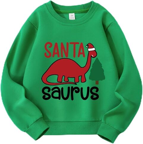 Kids Christmas Sweatshirt Boys Girls Ugly Xmas T Shirt Toddler Santa Dinosaur Truck Graphic Long Sleeve Outfit Tops in Saudi Arabia