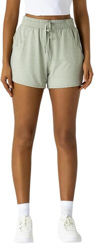 Women's Lightweight High - Waist Running Shorts with Moss Jersey Fabric and Side Pockets in Saudi Arabia