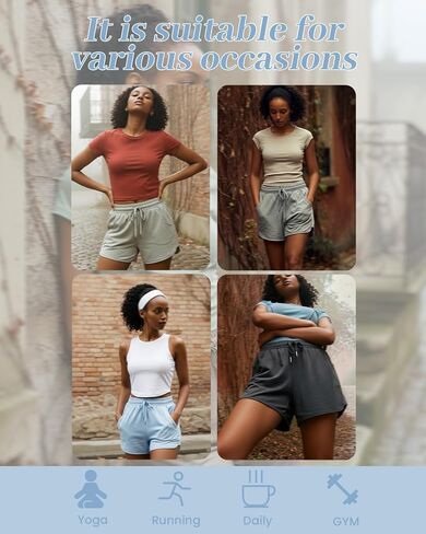 Women's Lightweight High - Waist Running Shorts with Moss Jersey Fabric and Side Pockets in Saudi Arabia