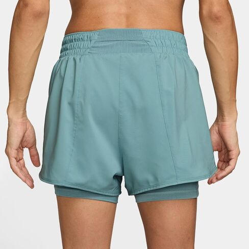 شورت Nike One Dri-FIT عالي الخصر 3 بوصات 2 في 1 (كانون/أبيض) in Saudi Arabia