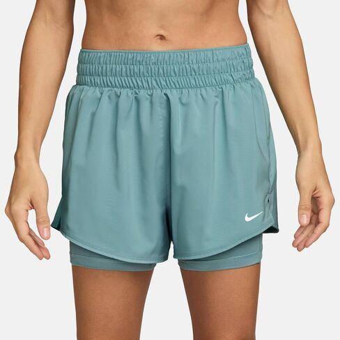 شورت Nike One Dri-FIT عالي الخصر 3 بوصات 2 في 1 (كانون/أبيض) in Saudi Arabia