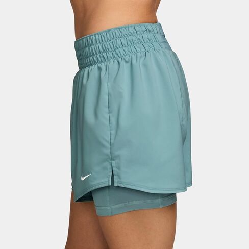 شورت Nike One Dri-FIT عالي الخصر 3 بوصات 2 في 1 (كانون/أبيض) in Saudi Arabia