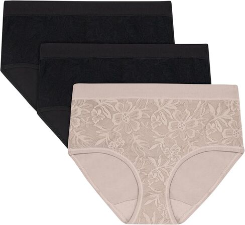 Bali womens Underwear Hipsters, 3-pack, Breathe Lace Hipster Panties for Women, Full Coverage, Breathable in Saudi Arabia