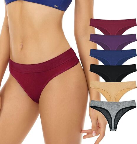 Women's Panties Pack of 4 Seamless Invisible Breathable Low Rise Soft Stretch Cheeky Bikini Underwear in Saudi Arabia