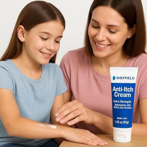 كريم مضاد للحكة بقوة إضافية (1.25 أونصة) - 2% ديفينهيدرامين + أسيتات الزنك - تخفيف سريع لدغات الحشرات، واللبلاب السام، والطفح الجلدي، والحكة الخارجية والتهيج - مسكن موضعي وواقي للبشرة in Kuwait