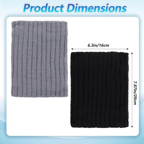 Teaaha Winter Neck Gaiter 2 Pack Fleece Thick Windproof Face Mask Ski Gaiters, Elegant Stylish Neck Warmer Cover Scarf Bandana for Men Women Outdoor Sports, Black & Gray in Saudi Arabia