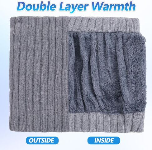 Teaaha Winter Neck Gaiter 2 Pack Fleece Thick Windproof Face Mask Ski Gaiters, Elegant Stylish Neck Warmer Cover Scarf Bandana for Men Women Outdoor Sports, Black & Gray in Saudi Arabia