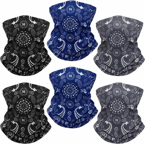 6 Pcs Winter Neck Gaiter Warmers for Women Men Windproof Fleece Face Mask Cover Scarf for Cold Weather Sport in Saudi Arabia