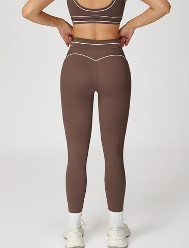 Women 2 Piece Workout U Back Color Block Sports Bra High Waist Tummy Control Active Leggings Yoga Pilates Outfits in Saudi Arabia