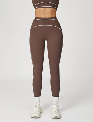 Women 2 Piece Workout U Back Color Block Sports Bra High Waist Tummy Control Active Leggings Yoga Pilates Outfits in Saudi Arabia