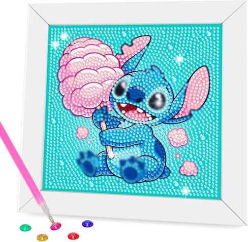 مجموعات فن الماس للأطفال - الحرف اليدوية للفتيات 8-12 - لوحة فنية من الماس مع إطار خشبي - الفنون والحرف اليدوية للأطفال من 4 إلى 6 8-10 - الإمدادات الفنية للأحجار الكريمة للمبتدئين للبالغين ديكور الجدار. in Kuwait