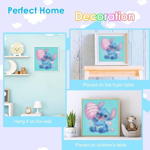 مجموعات فن الماس للأطفال - الحرف اليدوية للفتيات 8-12 - لوحة فنية من الماس مع إطار خشبي - الفنون والحرف اليدوية للأطفال من 4 إلى 6 8-10 - الإمدادات الفنية للأحجار الكريمة للمبتدئين للبالغين ديكور الجدار. in Kuwait