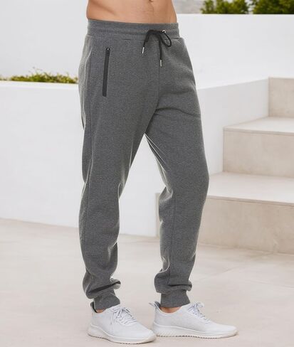 Mens Workout Jogger Sweatpants Casual Sweatpantsn with Zipper Pocket and Drawstring 1 Pcs in Saudi Arabia
