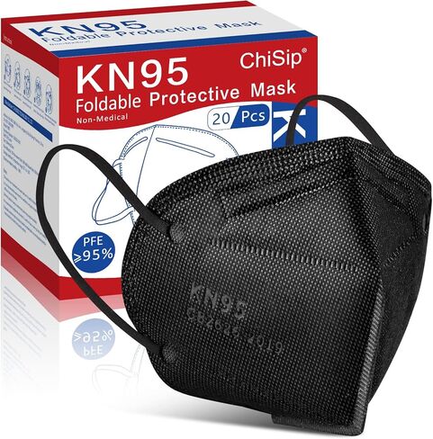 ChiSip Kn95 Face Masks 50 pack, Individually Wrapped Cup Dust Safety Masks 5 Layer Protection Mask for Adult, Men, Women, Indoor, Outdoor Use, White in Saudi Arabia