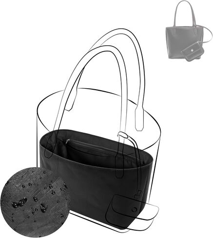 DGAZ Lightweight Purse Organizer Insert for GYARD-Anjou/Artois/SaintLouis Bags,silk and DupontPaper handbag inner for Luxury Bag(Black,AnjouMini) in Saudi Arabia