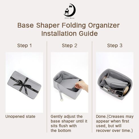 Silky Purse Insert Organizer 3 Set for Booktote Bags, Silk Touch Bag Organizer, Luxury Handbag Shaper,Lightweight (Large, Grey) in Saudi Arabia
