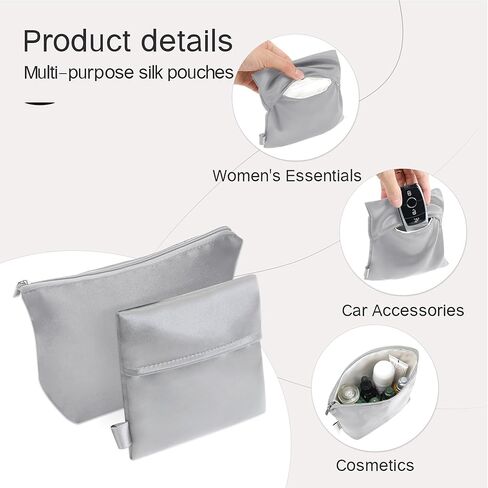 Silky Purse Insert Organizer 3 Set for Booktote Bags, Silk Touch Bag Organizer, Luxury Handbag Shaper,Lightweight (Large, Grey) in Saudi Arabia
