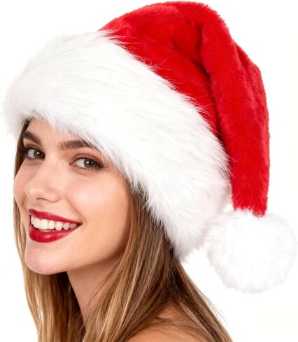 قبعة Barelove لعيد الميلاد، قبعات عيد الميلاد للبالغين، قبعة سانتا الكلاسيكية المخملية للجنسين لأغطية الرأس لحفلات عيد الميلاد والعام الجديد in Kuwait