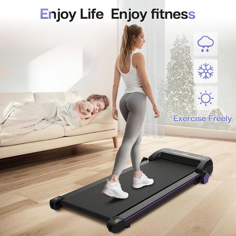 Walking Pad,Max 2.5 HP Portable Under Desk Treadmill,265LBS Capacity Installation-Free Treadmills for Home & Office Small,Remote Control LED Display in Saudi Arabia