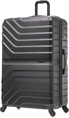 InUSA AURUM Hardside Luggage with Spinner Wheels | 32 in Durable Lightweight Extra Large Checked Suitcase for Travel | Zipper Suit Case with Gel Handles and Trolley | Black in Saudi Arabia