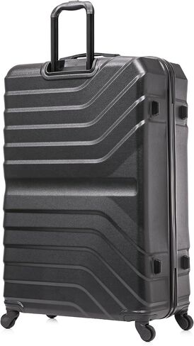 InUSA AURUM Hardside Luggage with Spinner Wheels | 32 in Durable Lightweight Extra Large Checked Suitcase for Travel | Zipper Suit Case with Gel Handles and Trolley | Black in Saudi Arabia
