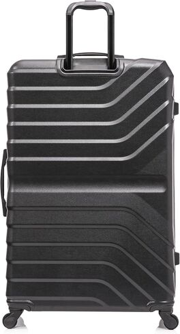InUSA AURUM Hardside Luggage with Spinner Wheels | 32 in Durable Lightweight Extra Large Checked Suitcase for Travel | Zipper Suit Case with Gel Handles and Trolley | Black in Saudi Arabia