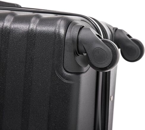 InUSA AURUM Hardside Luggage with Spinner Wheels | 32 in Durable Lightweight Extra Large Checked Suitcase for Travel | Zipper Suit Case with Gel Handles and Trolley | Black in Saudi Arabia