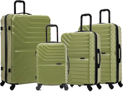 InUSA AURUM Hardside Luggage with Spinner Wheels | 32 in Durable Lightweight Extra Large Checked Suitcase for Travel | Zipper Suit Case with Gel Handles and Trolley | Black in Saudi Arabia