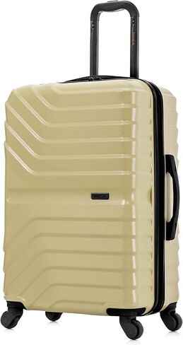 InUSA AURUM Hardside Luggage with Spinner Wheels | 32 in Durable Lightweight Extra Large Checked Suitcase for Travel | Zipper Suit Case with Gel Handles and Trolley | Black in Saudi Arabia