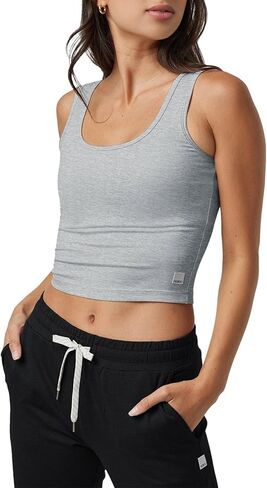 Fioboc Cropped Tank Tops for Women Sleeveless Scoop Neck Workout Crop Tops Breathable Slim Fit Yoga Gym Activewear Shirt in Saudi Arabia