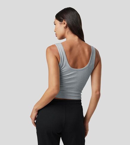 Fioboc Cropped Tank Tops for Women Sleeveless Scoop Neck Workout Crop Tops Breathable Slim Fit Yoga Gym Activewear Shirt in Saudi Arabia
