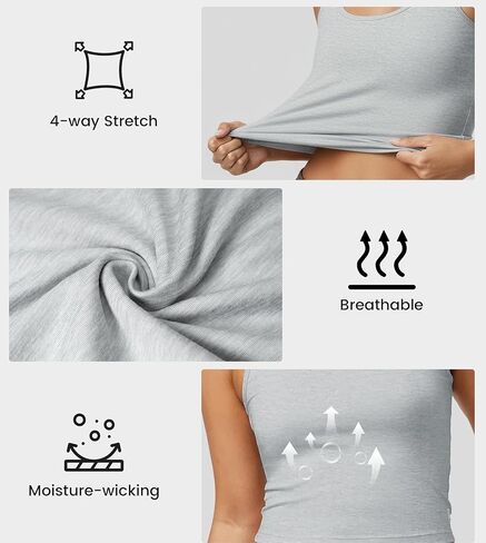 Fioboc Cropped Tank Tops for Women Sleeveless Scoop Neck Workout Crop Tops Breathable Slim Fit Yoga Gym Activewear Shirt in Saudi Arabia