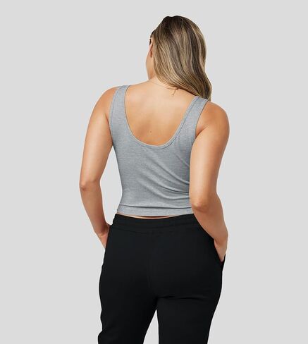 Fioboc Cropped Tank Tops for Women Sleeveless Scoop Neck Workout Crop Tops Breathable Slim Fit Yoga Gym Activewear Shirt in Saudi Arabia