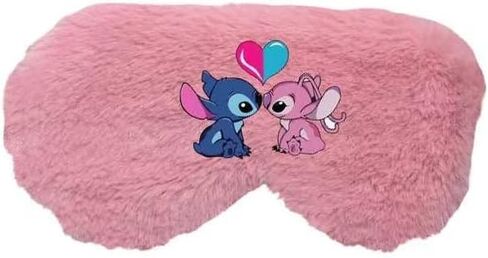 Cute Stitch Eye Masks for Sleep, Cartoon Plush Blindfold, Soft Funny Travel Eye Cover (Pink) in Saudi Arabia